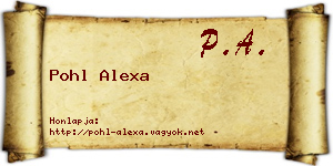 Pohl Alexa névjegykártya